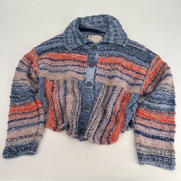 Anthropologie Pilcro Embroidered Earth Cardigan Sweater Medium - Picture 4 of 8